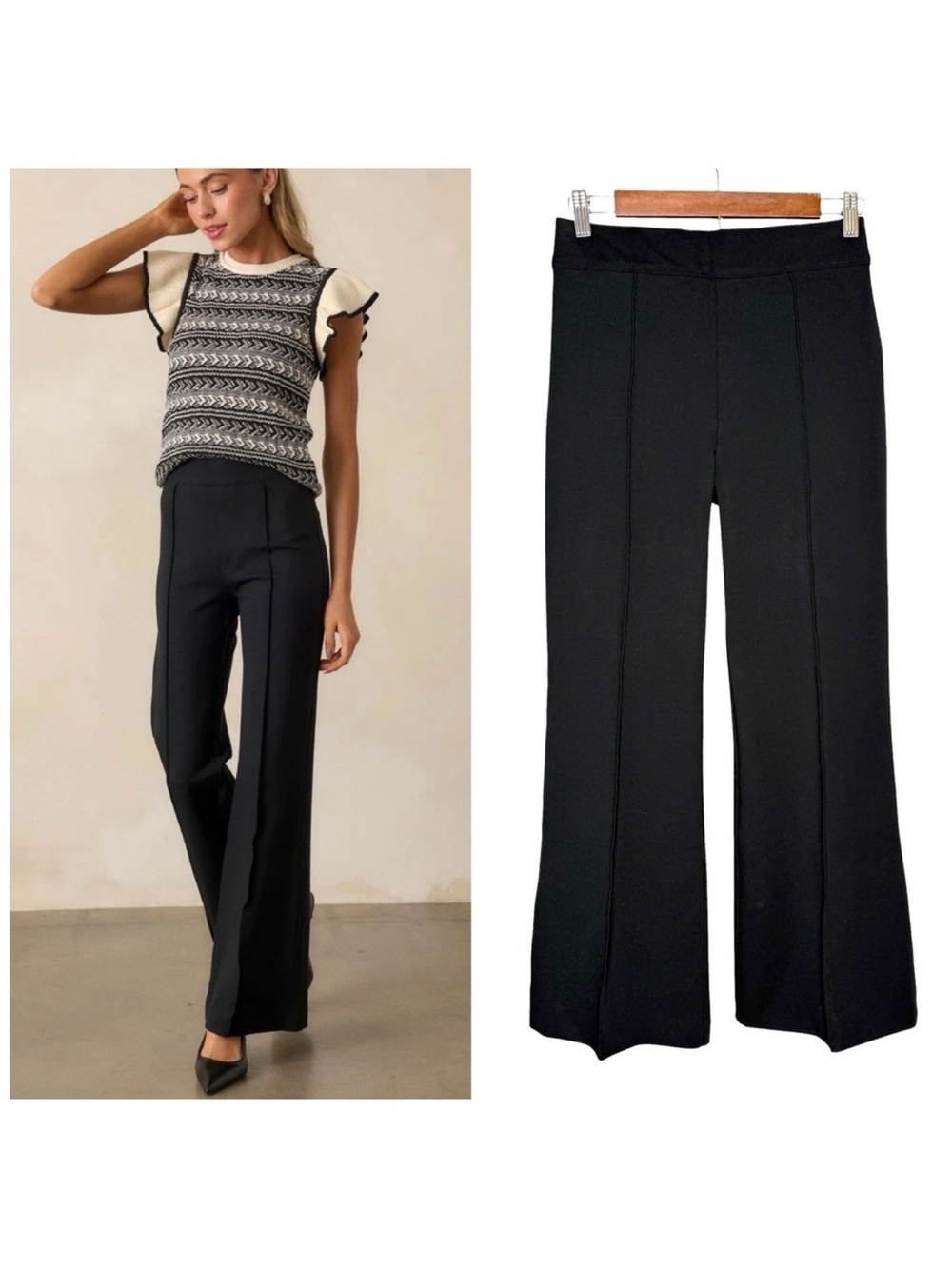 SPANX black pants Perfect fit ponte knit Kick Flare Pant high rise small